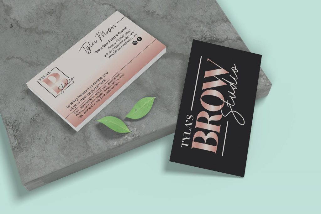 business card design for brow studio