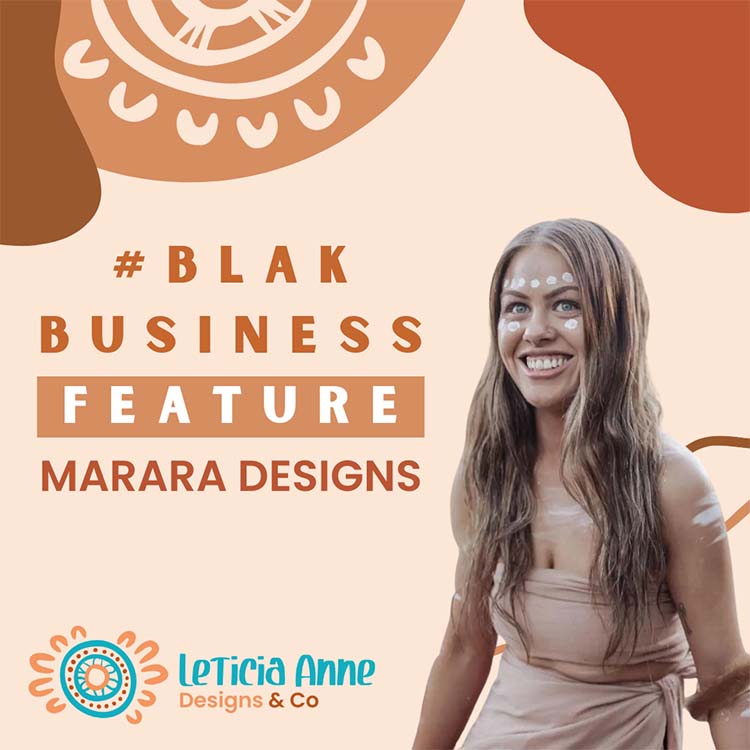 #Blak Business graphic showing Shelby Rae - Owner Of Marara Designs